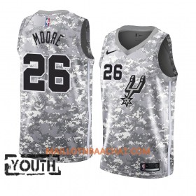Maillot NBA San Antonio Spurs Ben Moore 26 2018-19 Nike Gris Swingman - Enfant